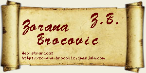 Zorana Broćović vizit kartica